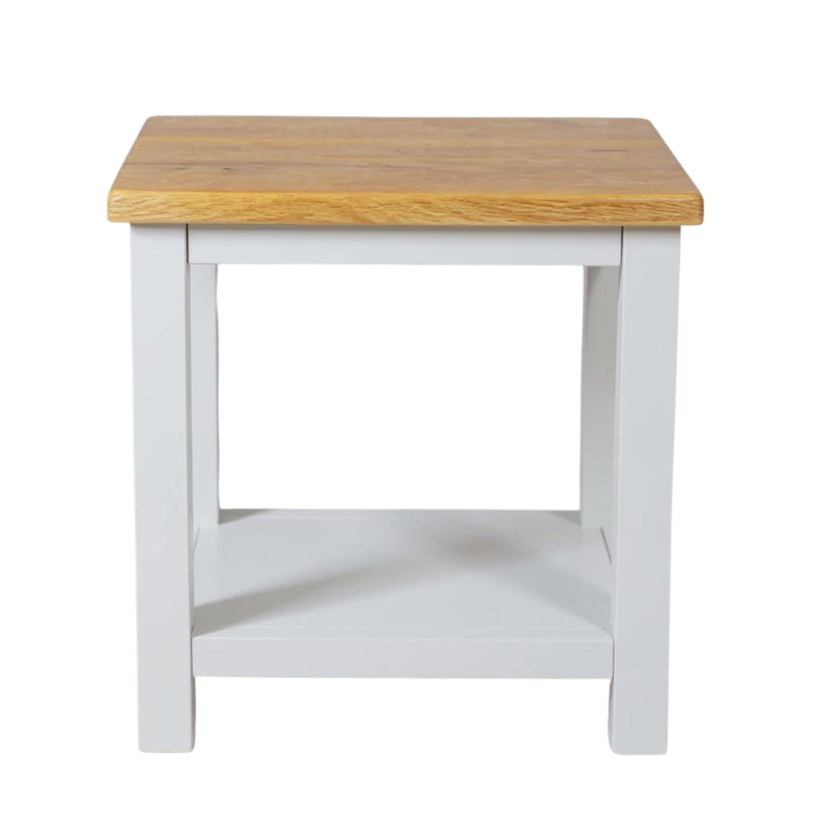 GROFurniture 100% Oak Top Side Table Ready Assembled Painted End Table Nightstand for Bedroom or Livingroom, Oak Bedside Table Cashmere Grey