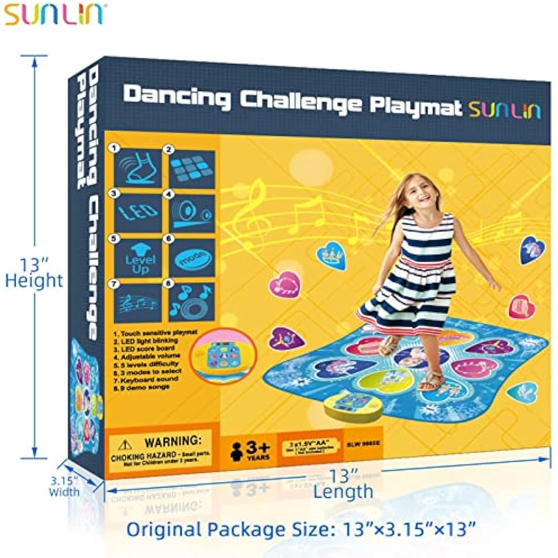 Sunlin Dance Mat, Gifts Toys for Girls 3 4 5 6 7 8 Years Old, Frozen Unicorn Theme Toys, Dance Pad with 7 Game Modes, 5 Challenge Levels, 9 Built-in Music, Birthday Gifts for Kids Ages 3-12