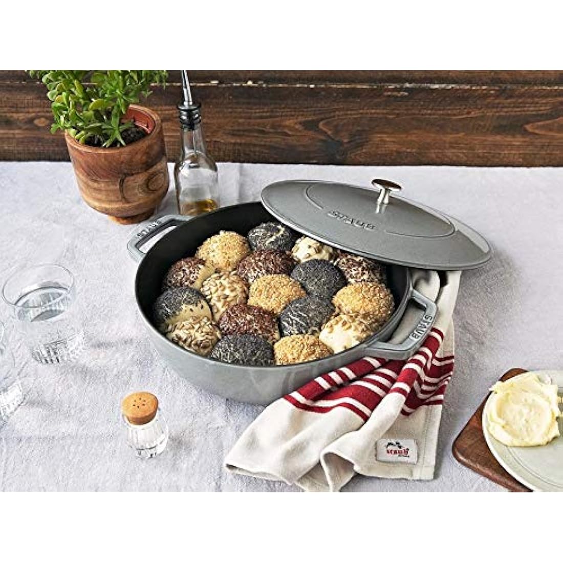 STAUB 1004752 Cast Iron Chistera, Graphite-Grey, 28 cm