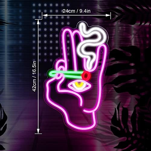 Looklight Evil Eye Neon Signs Hand Eye Neon Signs Pink White Led Neon Signs for Wall Decor, Hamsa Neon Sign, USB Eye Neon Light Signs for Bedroom Game Room Home Bar Pub Cafes Party Gift