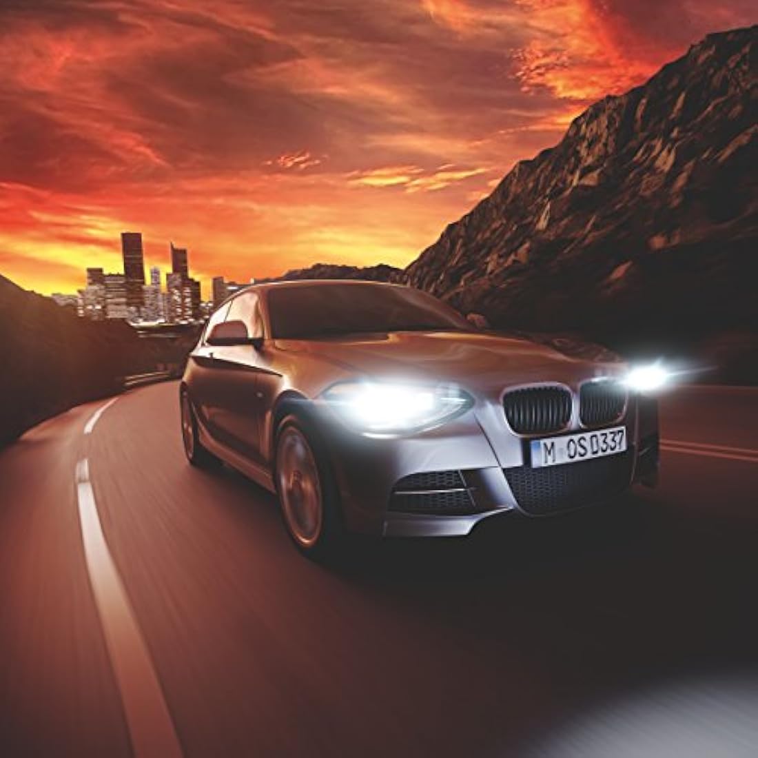 OSRAM Night Breaker Laser H1, Next Generation, plus 150 percent More Brightness, Halogen Headlamp, 64150NL-HCB, 12 V, Passenger Car, Duo Box (2 lamps)