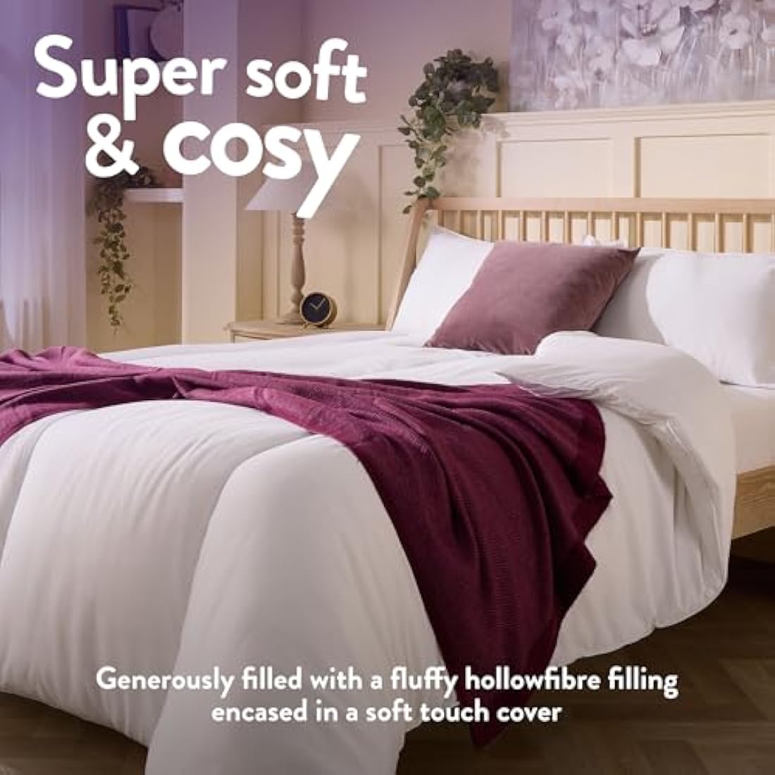 Slumberdown Feels Like Down King Size Duvet 10.5 Tog - Ultra Soft All-Year Round King Quilt for Spring, Summer, Autumn & Winter - UK Made, Non-Allergenic & Machine Washable (225 x 220cm)