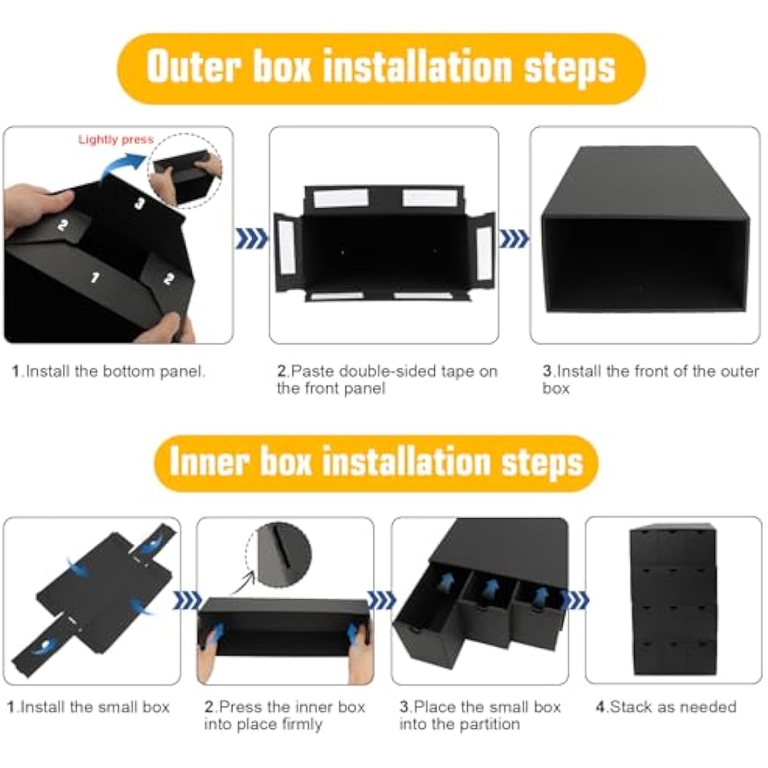 QLOUNI 12000+ Trading Card Storage Box,Card Storage Box with 48 Card Dividers, Labels and Tape,Trading Card Organizer for Collecting TCG,MTG, PTCG, Baseball Cards