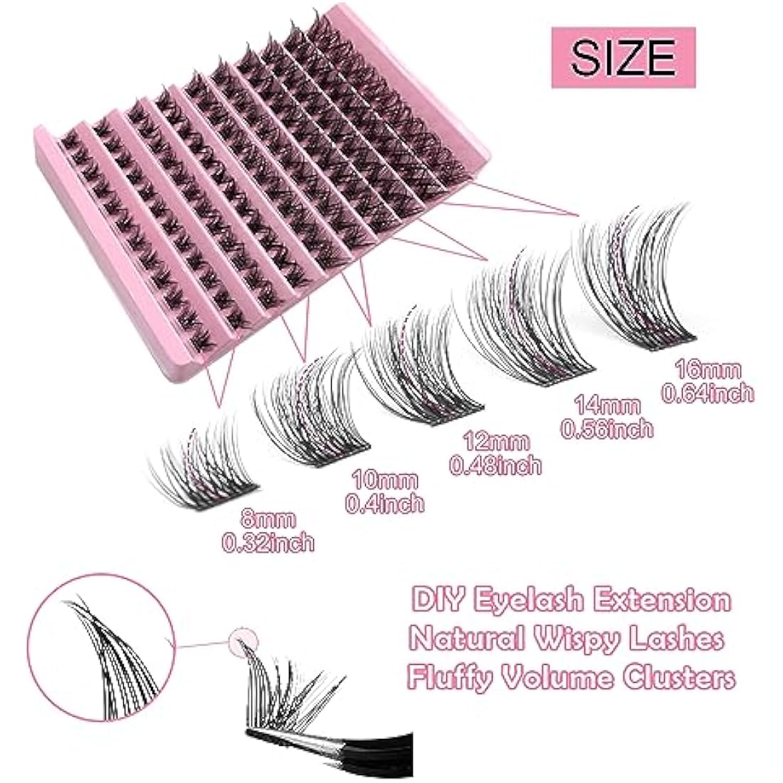Lash Clusters, 120Pcs DIY Individual Eyelash Extenisons Natural Look D Curl Cluster eyelashes 8-16MM Reusable Individuals DIY at Home (#01)