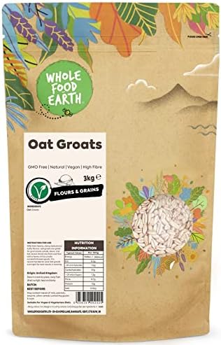 Wholefood Earth Oat Groats 3 kg | GMO Free | Natural | High Fibre