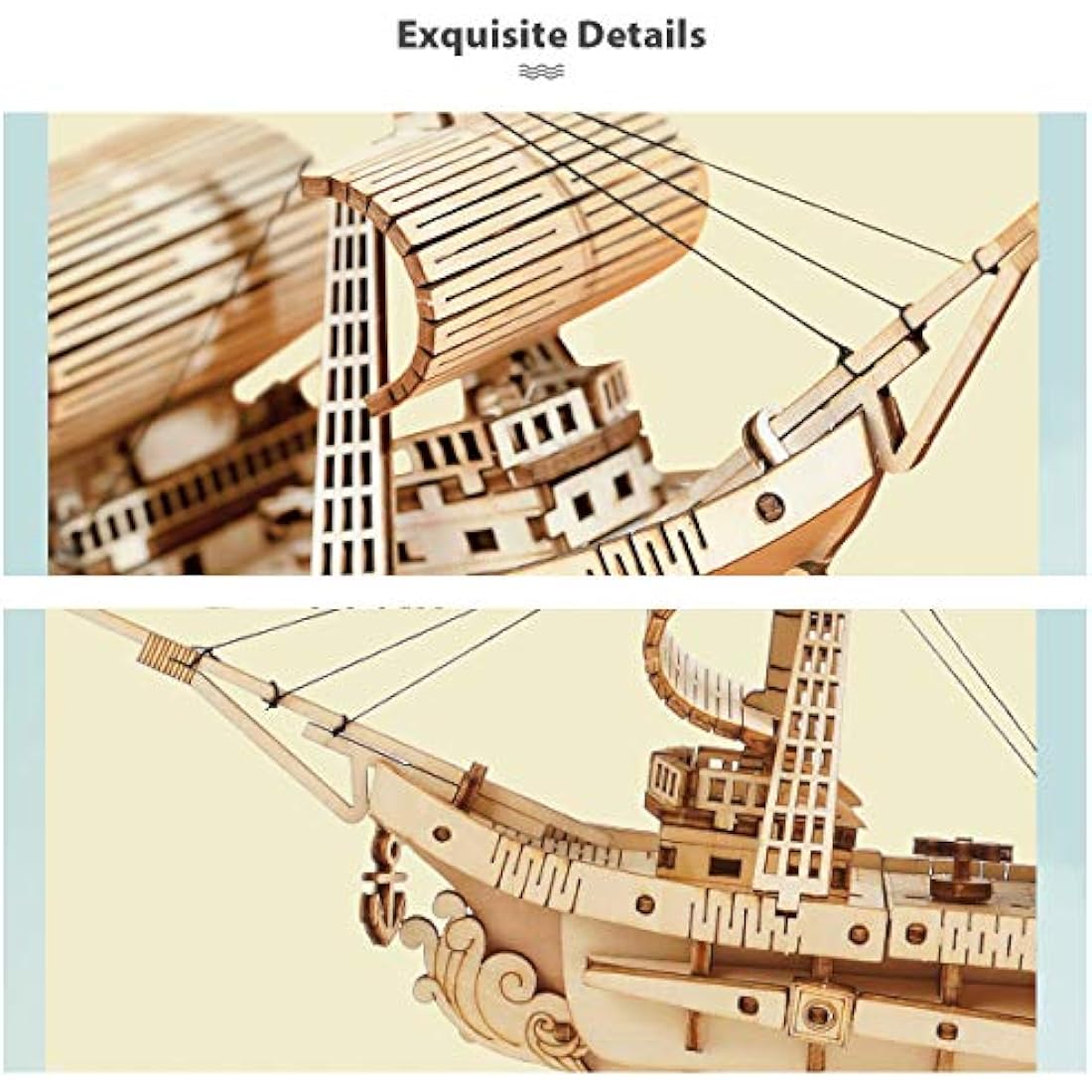 Rolife Model Kits Sailing Ship - 3D Puzzle Boat Wooden Puzzles for Adults and Teens, Construction Kits Toy Building Sets Home Desk Decoration Gifts