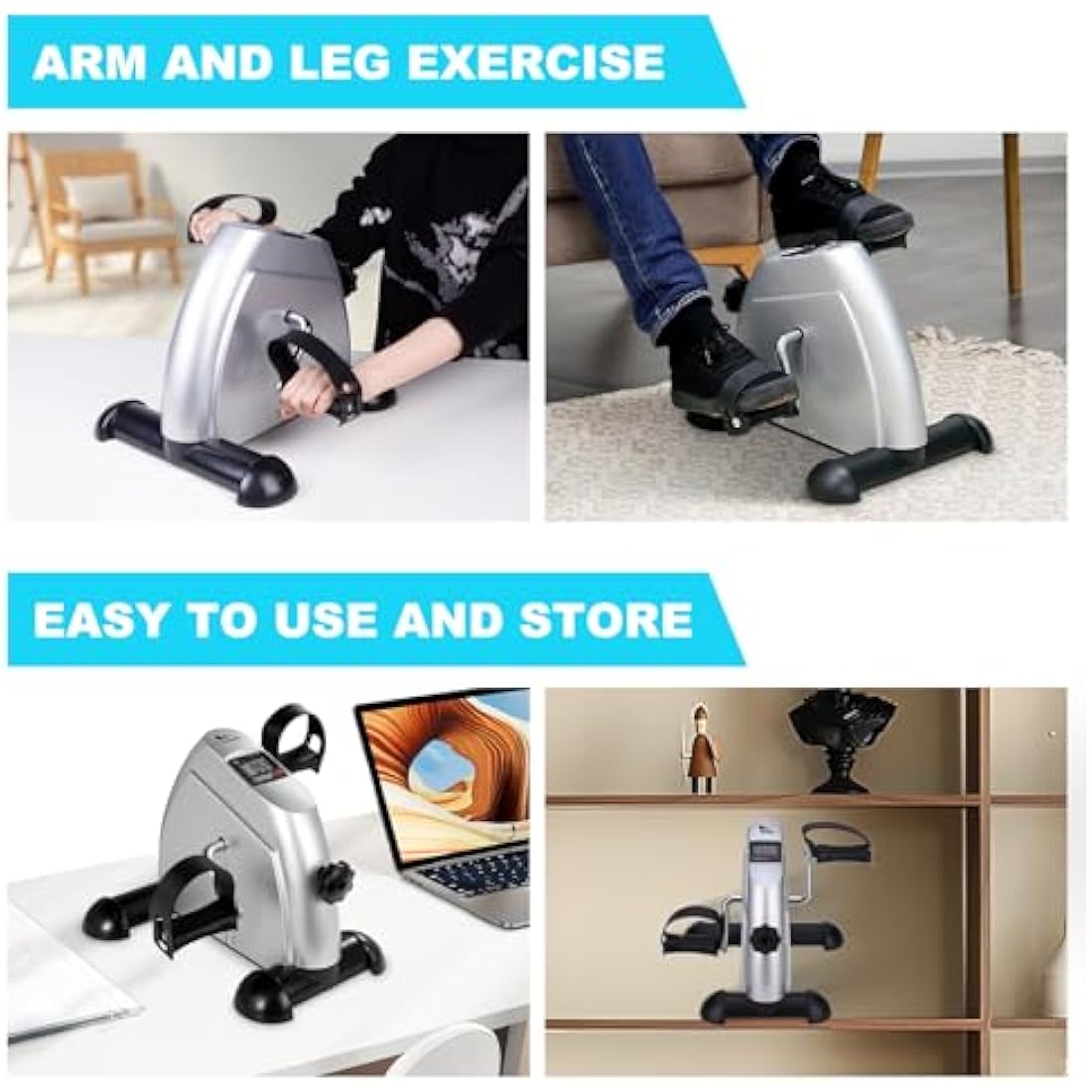 Mini Exercise Bike Portable Home Pedal Exerciser Gym Fitness Leg Arm