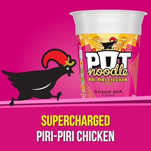 Pot Noodle Piri-Piri Chicken Instant Snack vegetarian quick to make noodles 12x 90 g