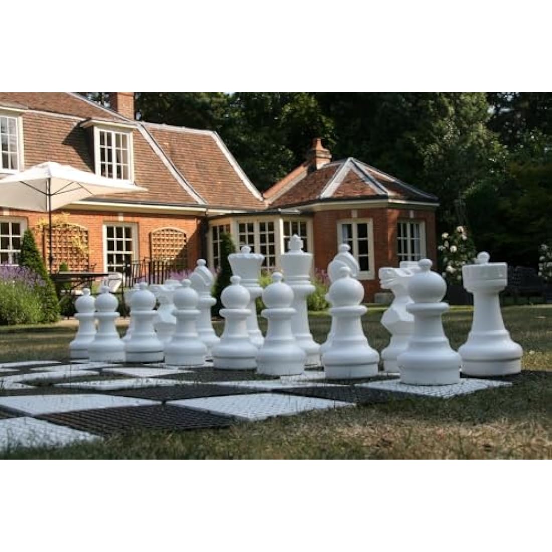 Uber Games Garden Chess Package (30cm) - perfect Garden chess game to entertain friends and family - all weather and available to buy with storage options and large chess boards.