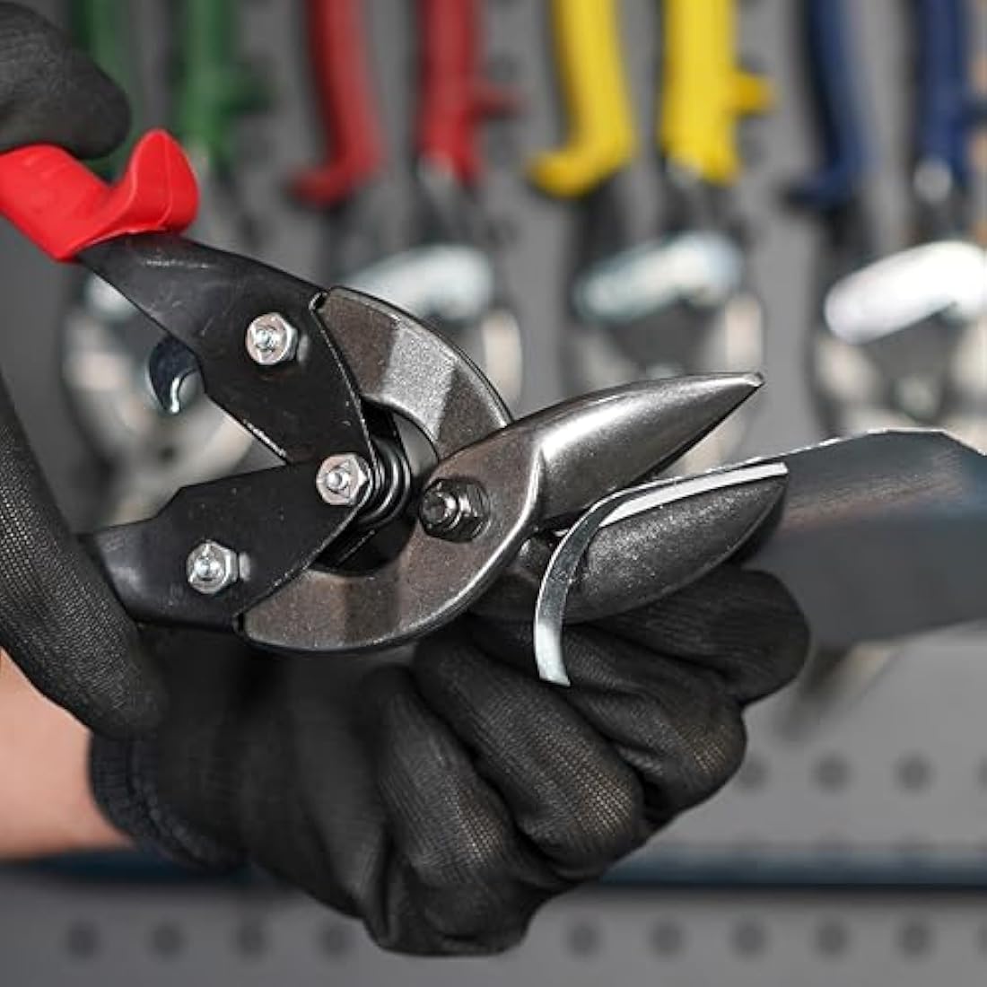 MIDWEST Aviation Snip - Right Cut Offset Tin Cutting Shears with Forged Blade & KUSH'N-Power Comfort Grips - MWT-6510R