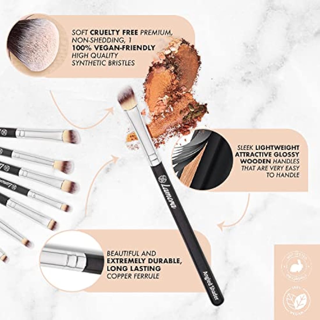 Make Up Eye Brush Set - Eyeshadow Eyeliner Blending Crease Kit - Best Choice 7 Piece Essentials - Pencil, Shader, Tapered, Definer - Vegan Synthetic Bristles That Last Longer & Apply Better Makeup