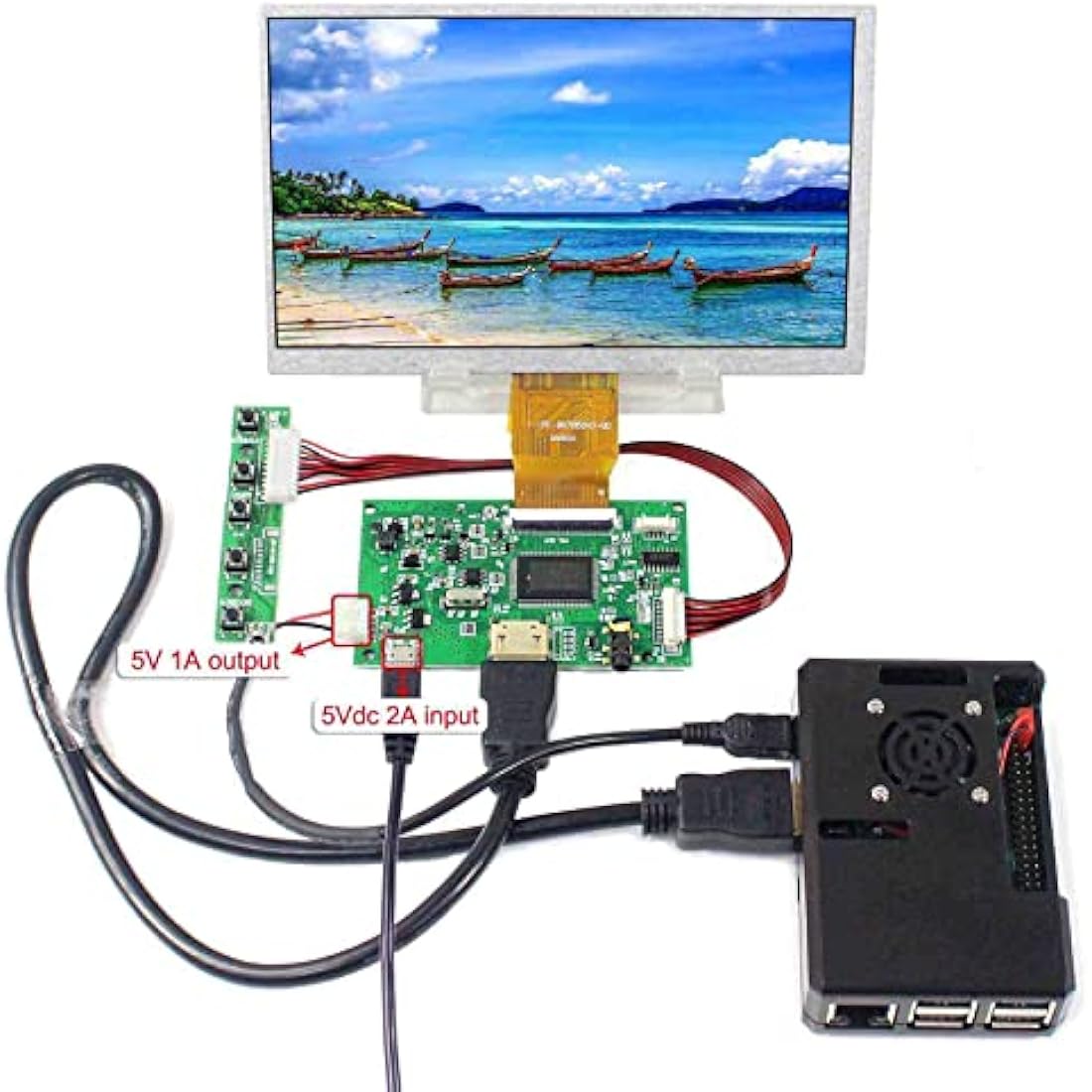 VSDISPLAY 7 inch TB070-I5024H45C-02 1024x600 IPS LCD Screen 50 pin and Controller Board