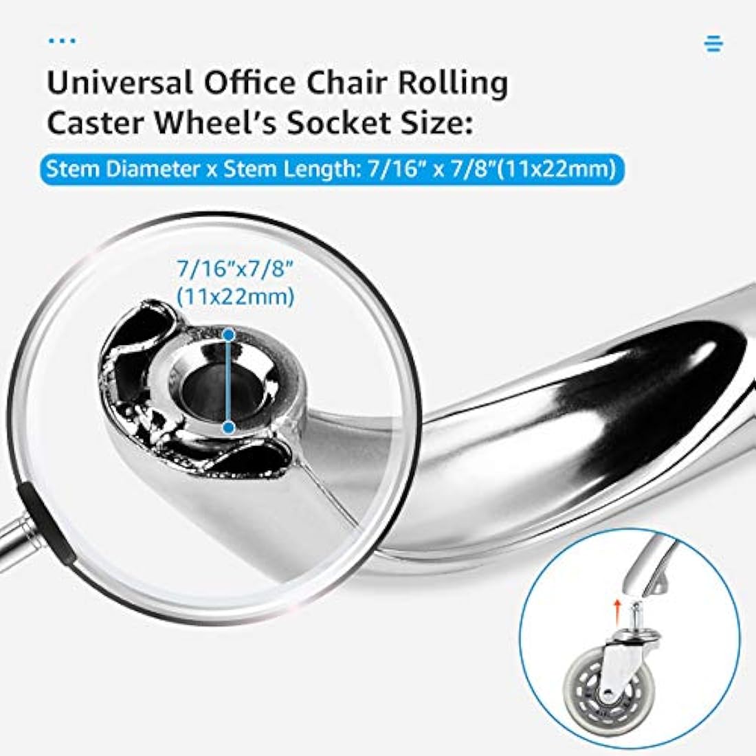 MASTERY MART Office Chair Base Replacement, 28 Inch Heavy Duty 2500Lbs Metal Leg, Reinforced for Swivel Gaming Chair, Universal Caster and Gas Cylinder Size, Polished Steel