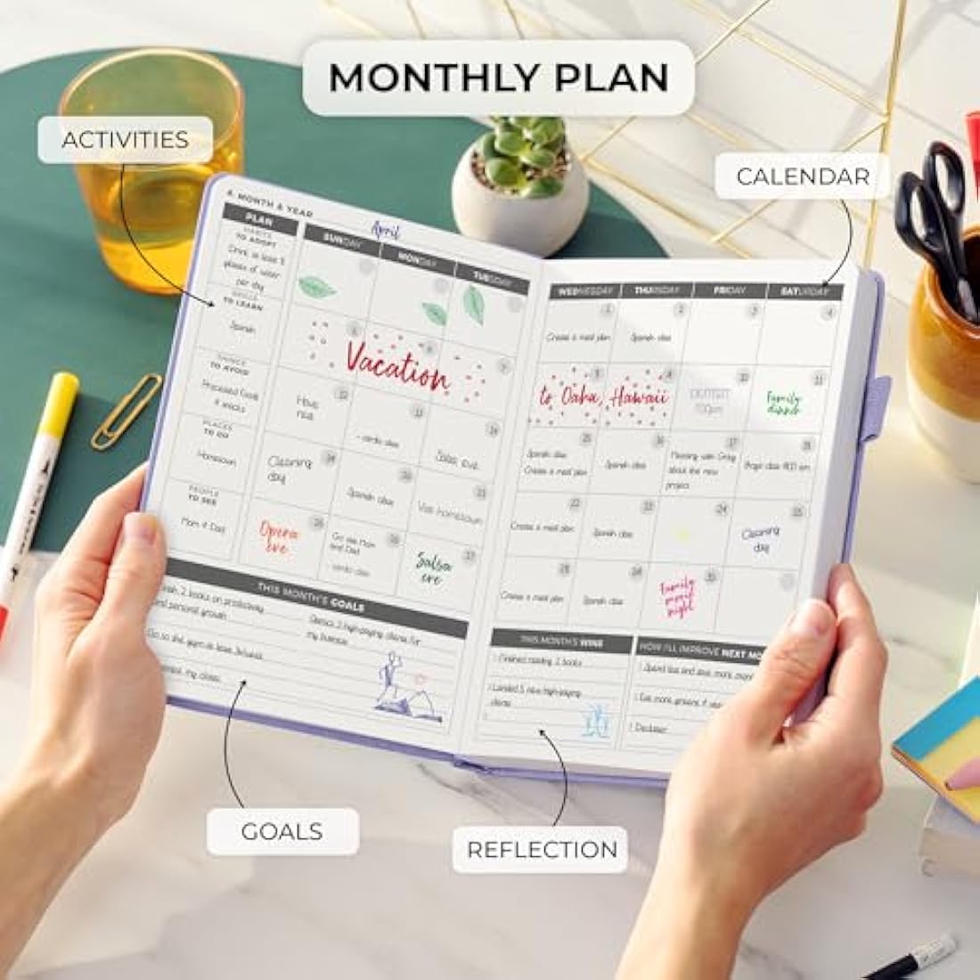 Clever Fox Planner Daily – Best Agenda & Daily Calendar to Boost Productivity & Hit Your Goals – Gratitude Journal Personal Daily Organizer – 14.5x21cm, Lasts 6 Months, Undated, Lavender