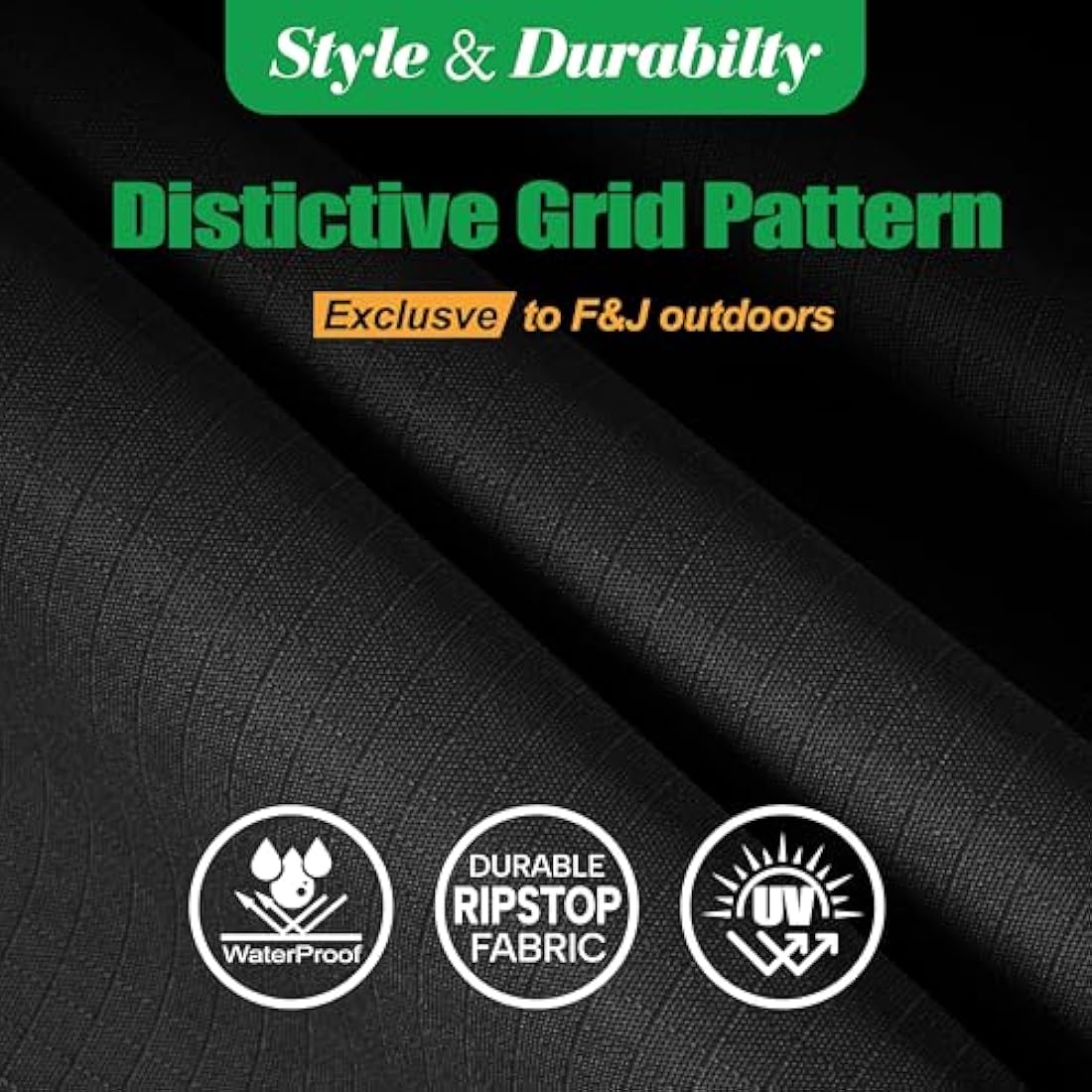 F&J Outdoors Garden Furniture Covers Heavy Duty UV Resistant Tear Resistant Outdoor Table Cover Waterproof Windproof Sectional Sofa Large Garden Furniture Cover, Black, 274x208x84cm