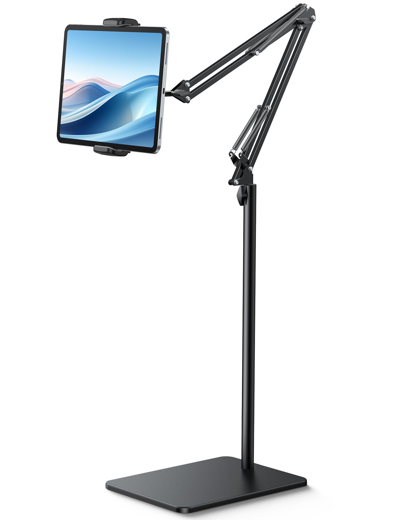 Lamicall Tablet Floor Stand, Tablet Holder - [59? Height Adjustable] Metal Flexible Arm iPad Stand, 5lb Heavy Duty Base Bed Mount for iPad Pro 12.9,