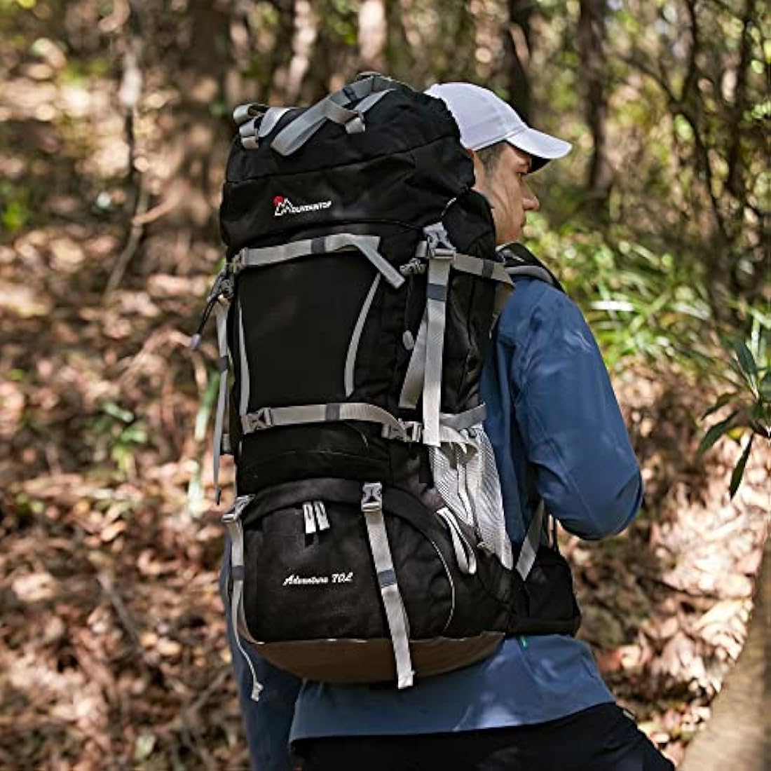 MOUNTAINTOP 70L Hiking Backpack water-resistant Internal Frame Backpacks Large Trekking Mountaineering Rucksack with Rain Cover for Men Women Cover Outdoor