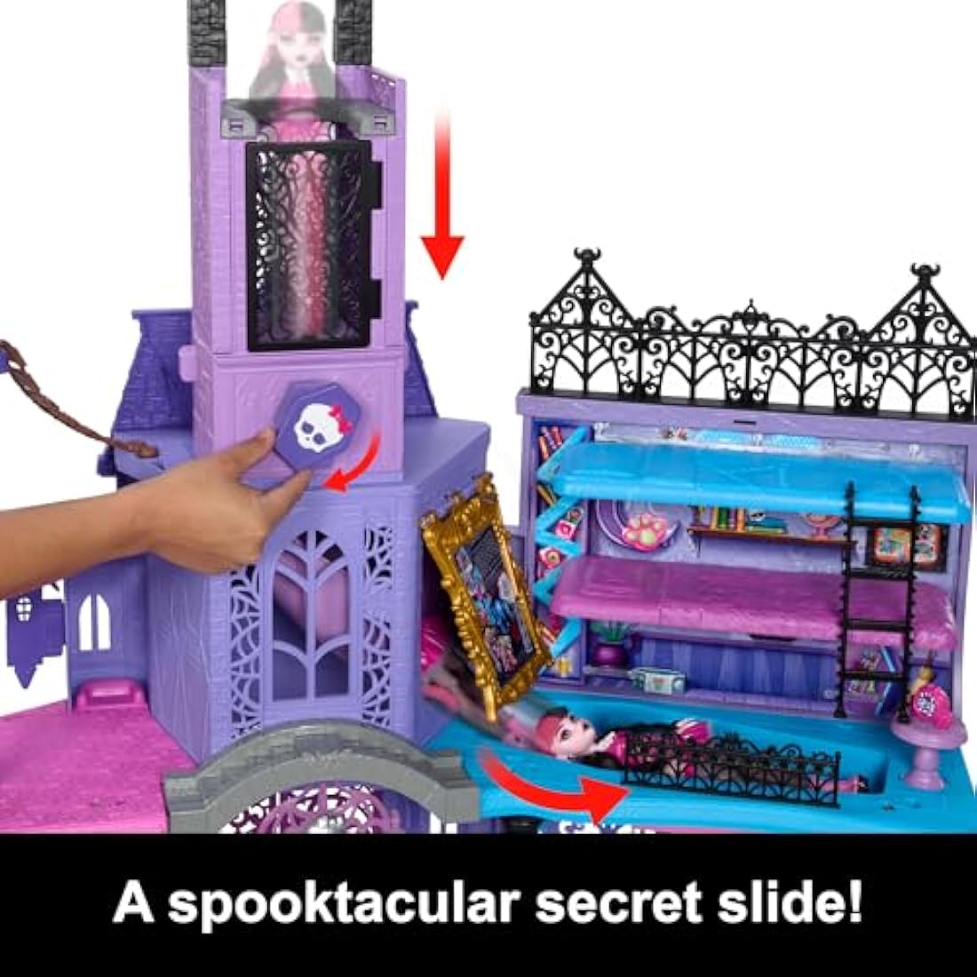 Monster High Doll House, Haunted High School Playset with 7 Play Areas and 35+ Storytelling Pieces including Furniture and Accessories