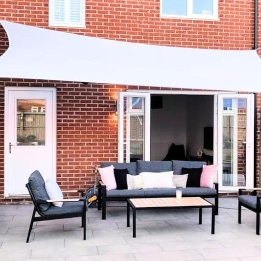 Clara Shade Sails - White Rectangle 4x5m Sun Shade Sail, Conservatory Sail Shades, Pergola Canopy, Garden Sail Canopy Waterproof, Patio Gazebo, Garden Tent, Outdoor Sun Sail Shade, Garden Awning