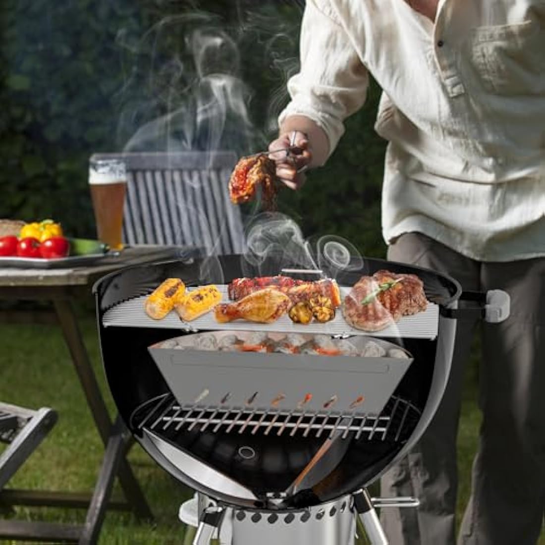 onlyfire Stainless Steel BBQ Charcoal Basket, Large Charcoal Briquet/Charcoal Fuel Holder for Weber 57/67 cm Kettle Grill
