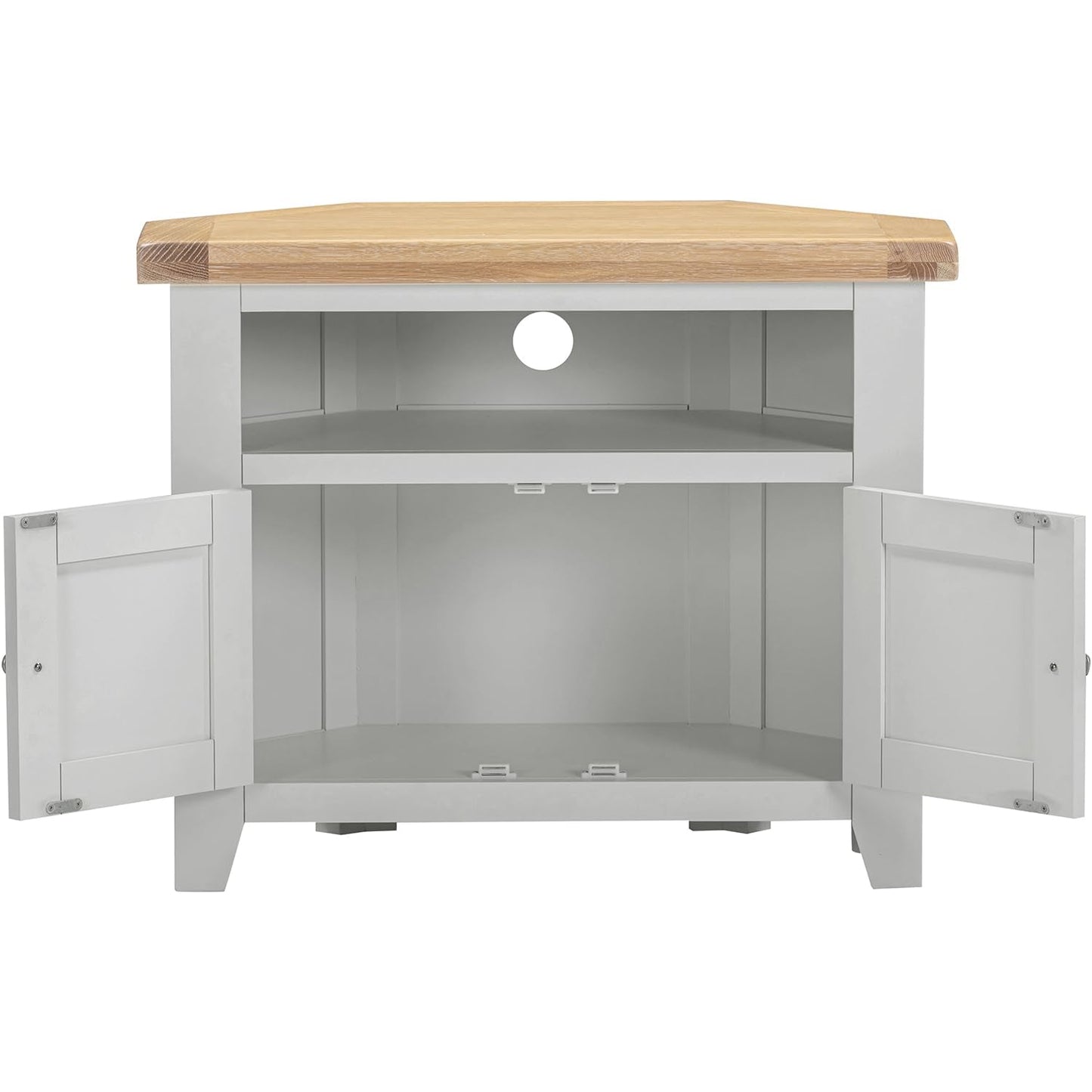 Seconique Windsor Corner Tv Unit in Pebble Grey/Oak