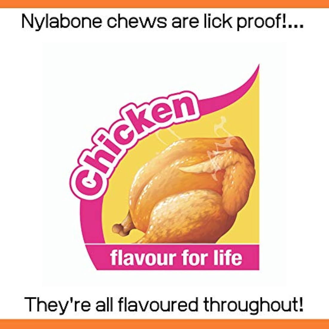 Nylabone Gentle Puppy Teething Dental Chew Toy Bone with Nubs & Ridges, Chicken Flavour, Pink, XS, for Puppies Up to 7 kg