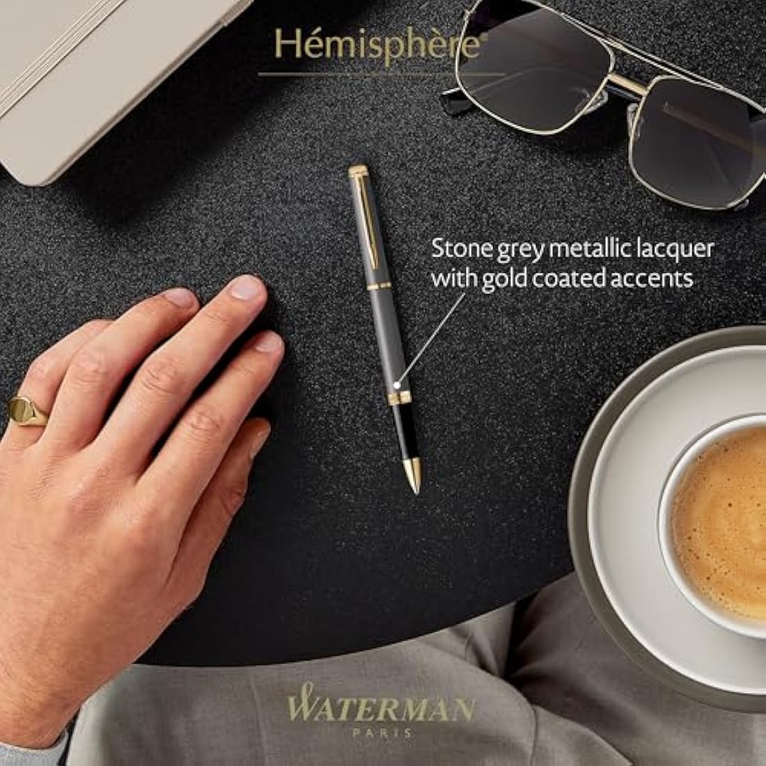Waterman Hémisphère Rollerball Pen | Stone Grey (The Understated Edit Collection) | Fine Point with Black Ink | Gift Box