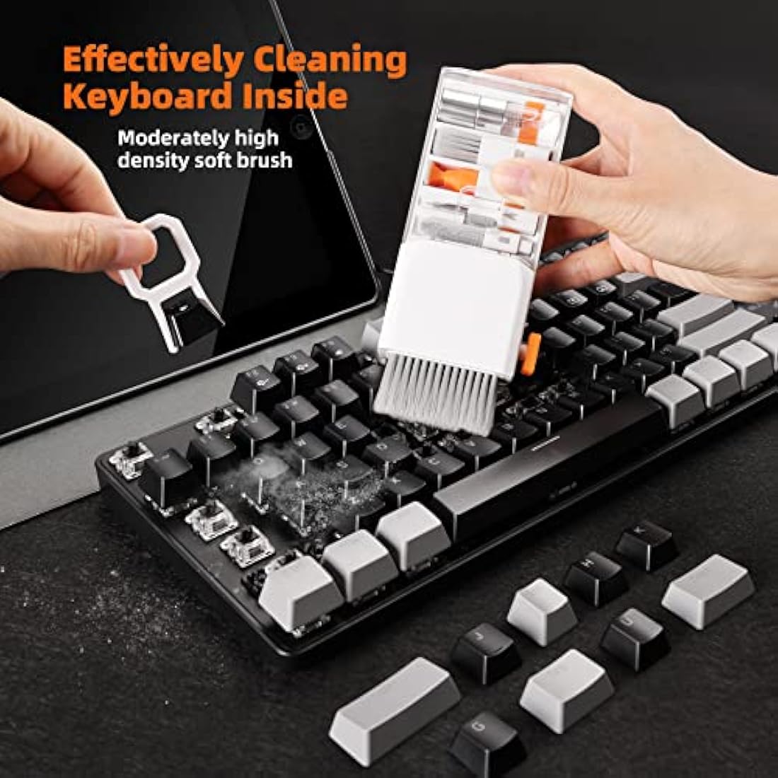 Laptop Screen Keyboard Cleaner Kit, Electronics Cleaning kit Tool for MacBook iPad iPhone Pro Cell Phone, Brush Tool for Tablet, Computer, PC Monitor,Camera with Spray with Patent