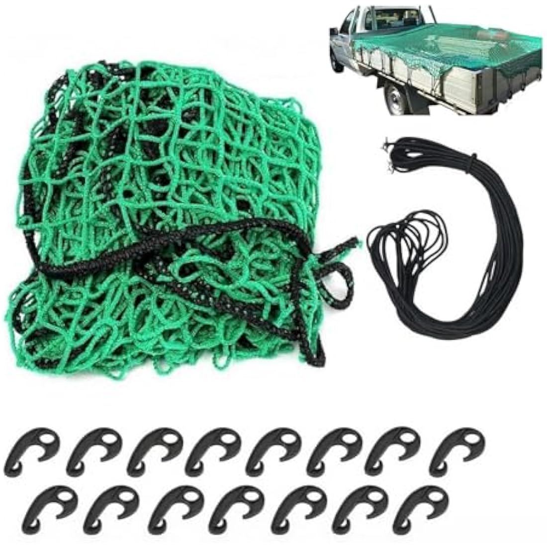 sigaer Safety Net Cargo Net For Pickup Truck, Truck Cargo Netting And Roof Rack Cargo Net Trailer Luggage Net Heavy Duty Tie-Down Mesh(Color : Green, Size : 2.5x3.5m)