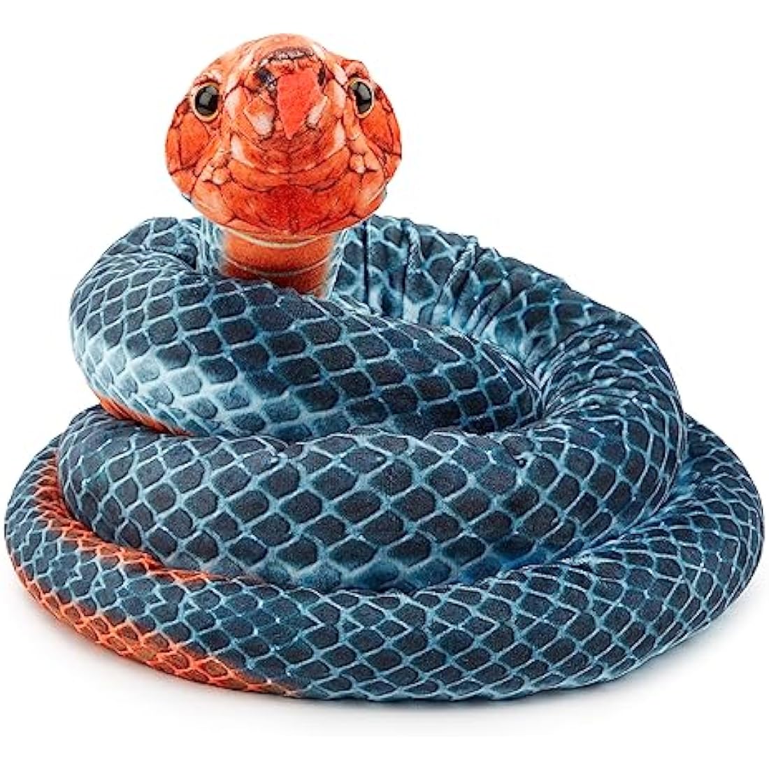 Zappi Co Kids Stuffed Soft Cuddly Plush Snake Toy - Part of Safari Animals Collection: Realistic and Lifelike, Perfect for Kids (180 cm Length)(Blue Coral Snake)