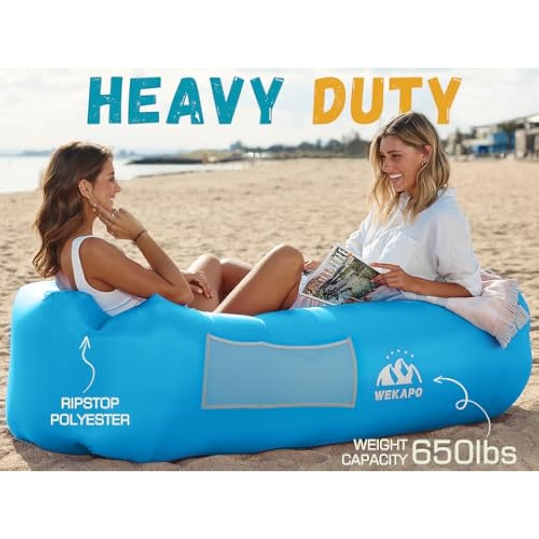 Wekapo Inflatable Lounger Air Sofa Hammock-Portable,Water Proof& Anti-Air Leaking Design-Ideal Couch for Backyard Lakeside Beach Traveling Camping Picnics & Music Festivals