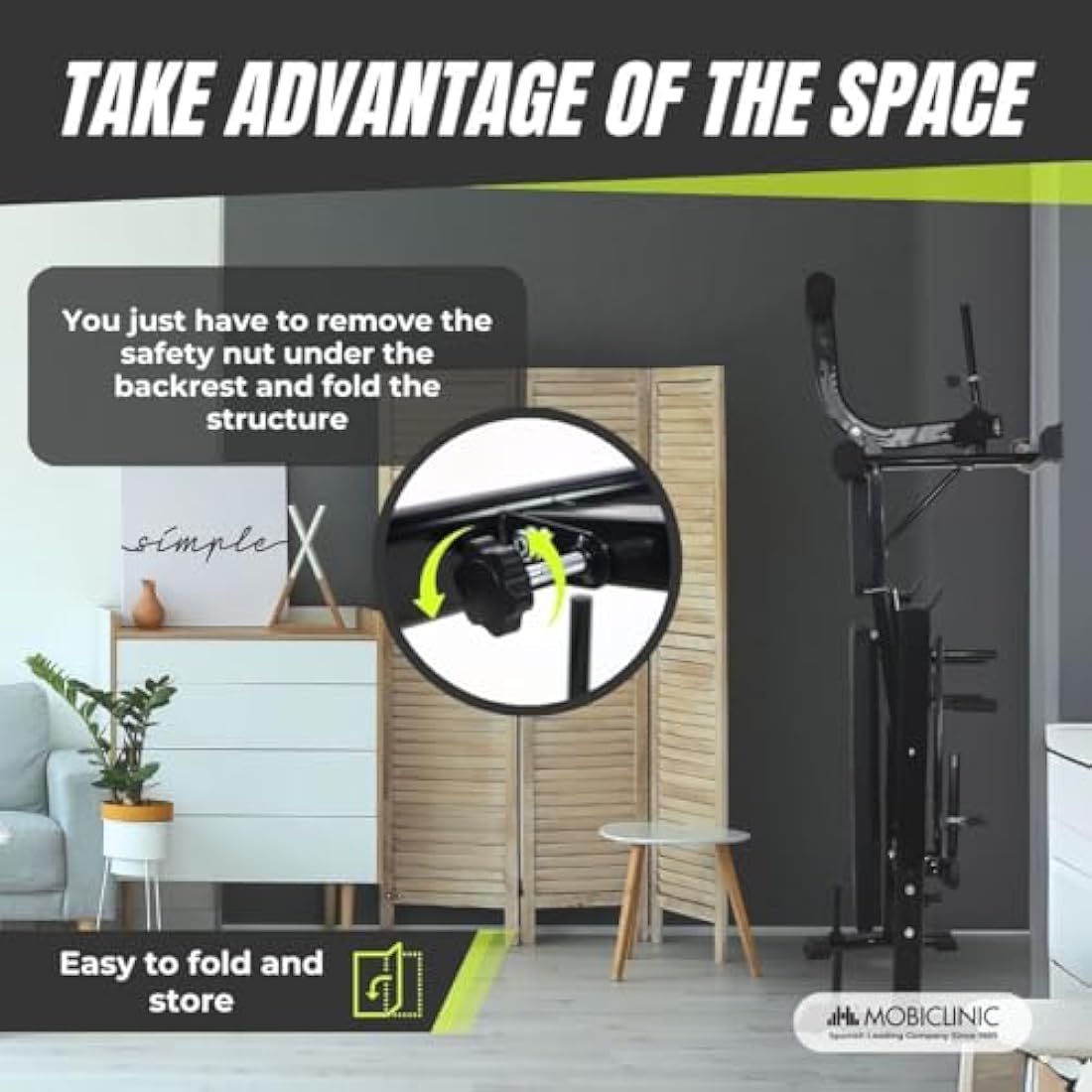 Mobiclinic® Fitness Gym Bench Multi-Function Pressfit, Adjustable, Foldable, Steel, Supports Up to 250 kg, Bar Support, Ideal for Strength Exercises at Home