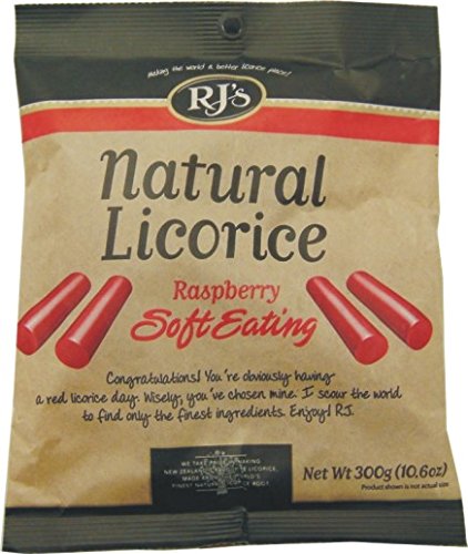 RJ's Natural Soft Eating Raspberry Licorice Bag 300 g (Pack of 3)