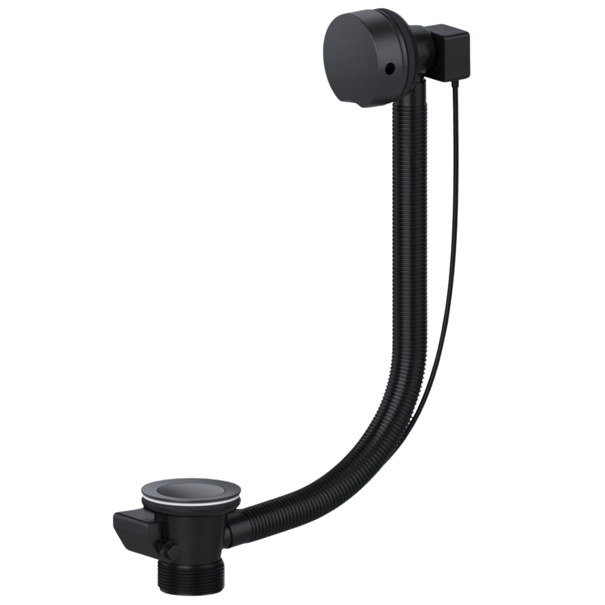 Hulthor Pop-Up Bath Waste and Overflow Kit Matte Black - Easy-Install Click Clack Combination Drain Bath Plug Replacement
