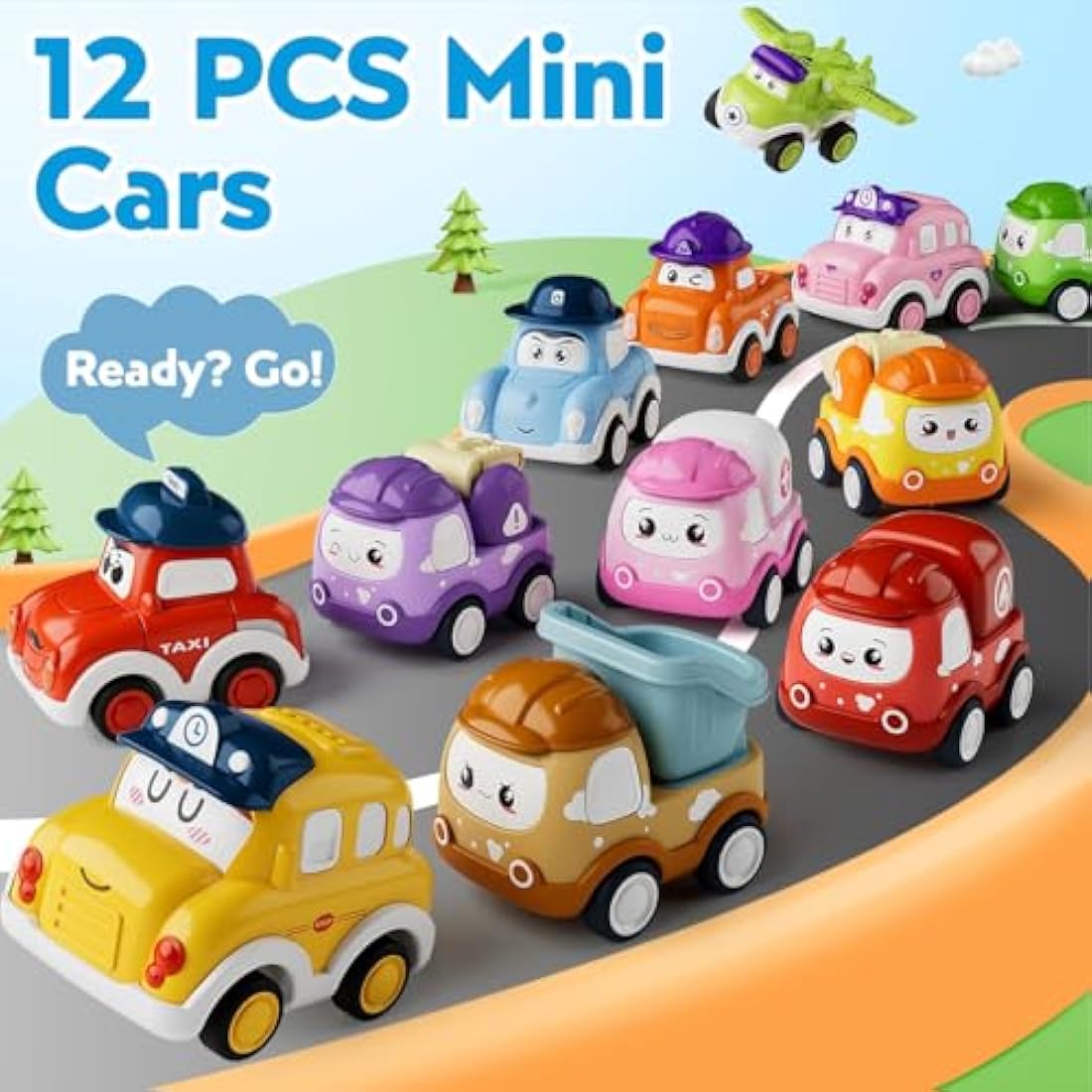 SYHLN Toys for 1 Year Old Boys Gifts,12 Pcs Baby Boy Car Toys Pull Back Cars, Easter Gift for Childrens Toddler Toys Age 1-3 Years,Birthday Gift for Girls