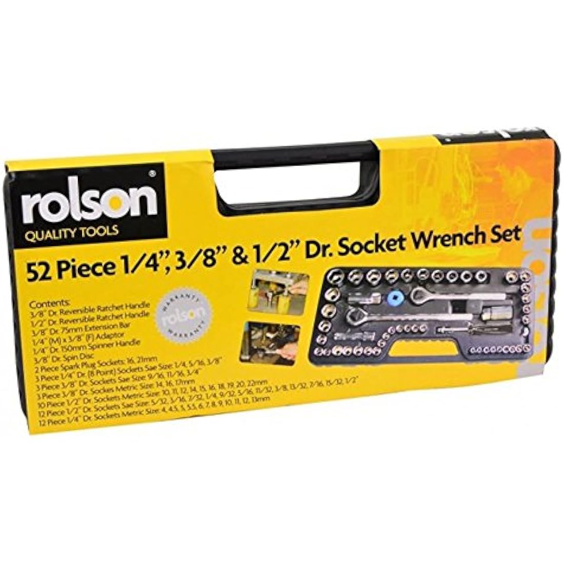 Rolson 36159 52 pc 1/4" & 1/2" Dr. Socket Set