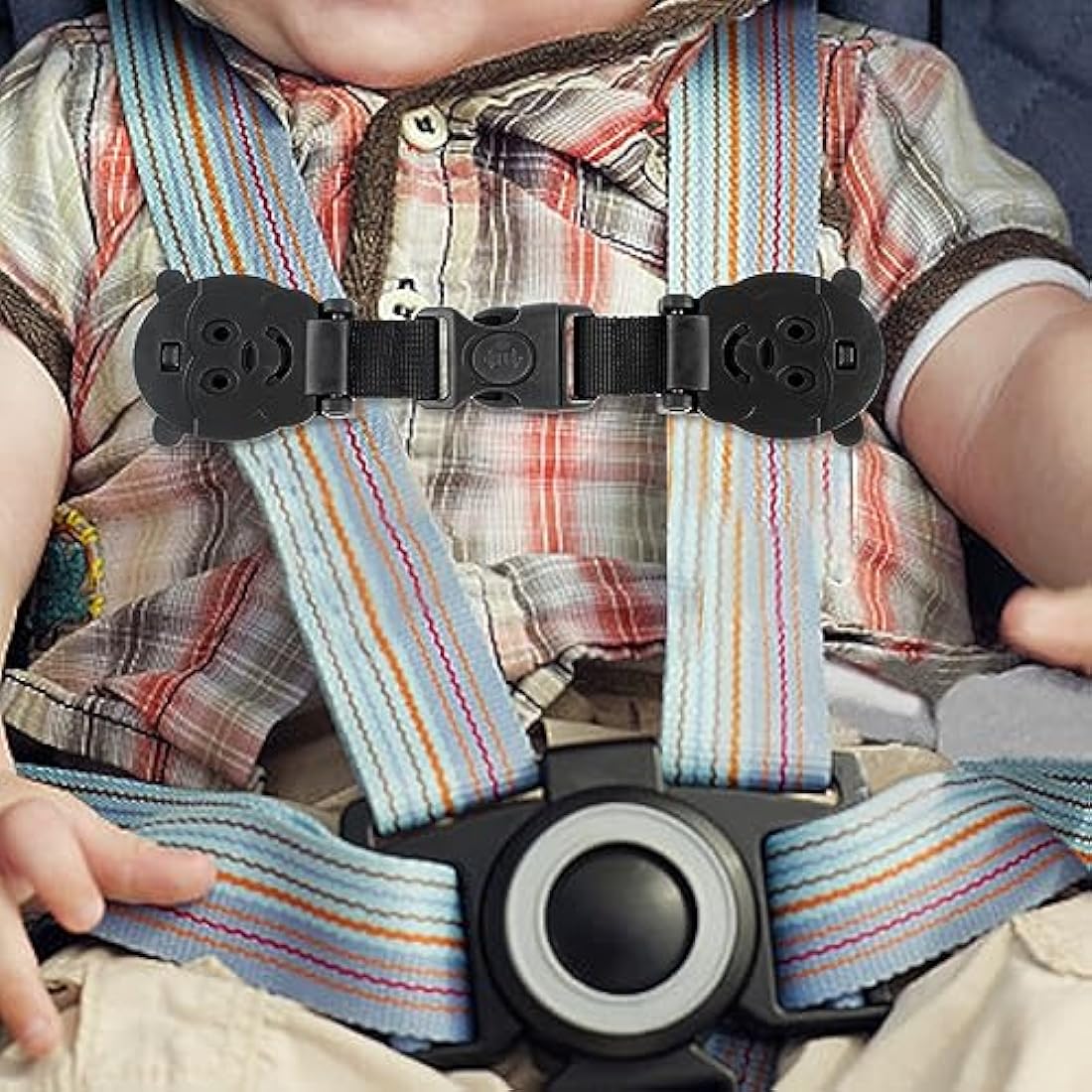 QOPAHI Car Seat Strap Anti Escape, Baby Harness Chest Clip Car Seat Safety Clip, Prevent Children/Kids Taking Their Arms Out of Child Car Seat/High Chairs/Strollers/Baby Reins(2 Pack)