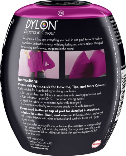 DYLON New, Colour of the Year, Washing Machine Fabric Dye Pod for Clothes & Soft Furnishings - Orchid Pink - Pack of 3