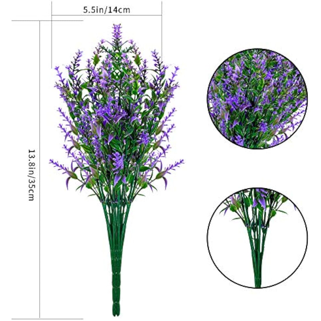 Artificial Lavender Flowers, 6 Pack Artificial Lavender Flowers, UV Resistant Plastic Flower for Garden, Home, Indoor and Outdoor (Purple)