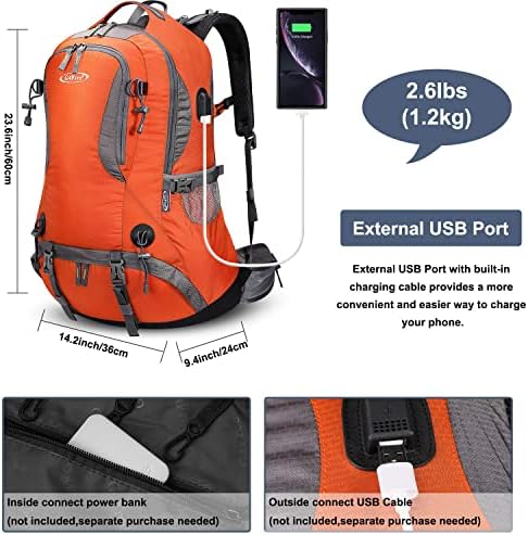 G4Free Hiking Backpack 50L Waterproof Backpack with Rain Cover for Mountaineering Travel Camping Trekking Outdoor Sports for Men Women