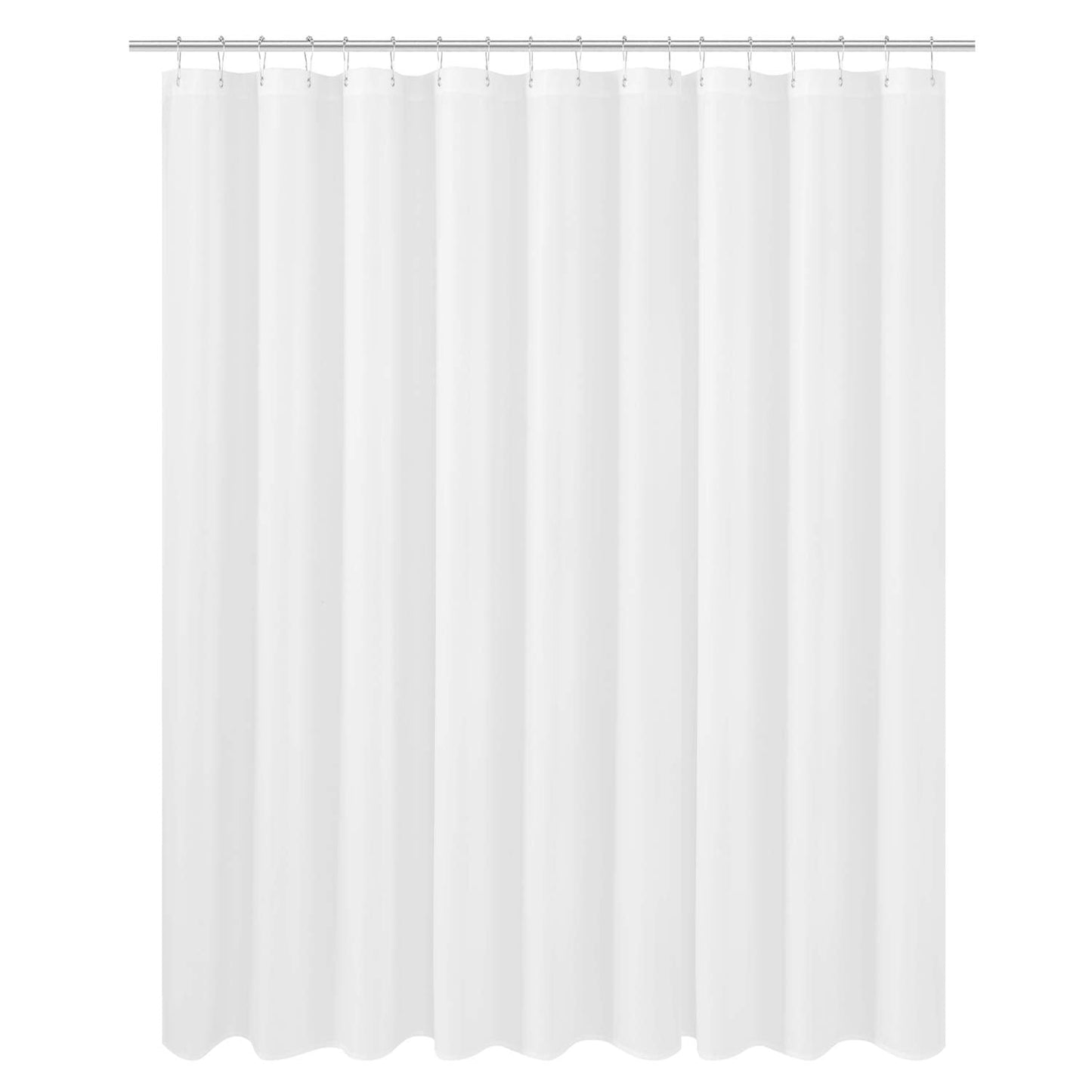 N&Y HOME Extra Wide Extra Long Fabric Shower Curtain Liner 108 x 84 inch, Hotel Quality, Washable, White Spa Bathroom Curtains with Grommets, 108x84
