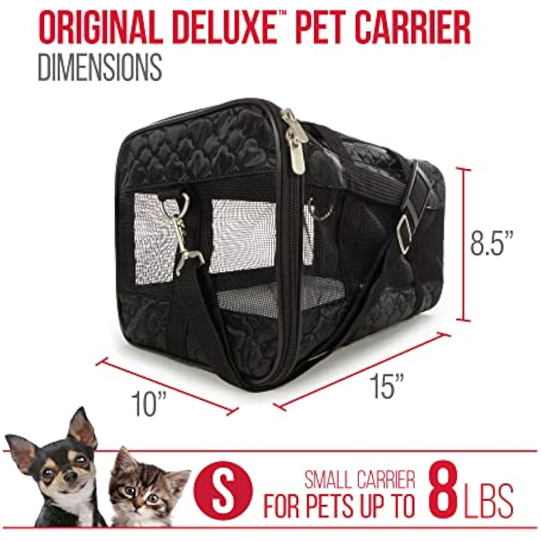 Sherpa Original Deluxe Travel Pet Carrier, Airline Approved & Guaranteed On Board - Black Lattice, Small