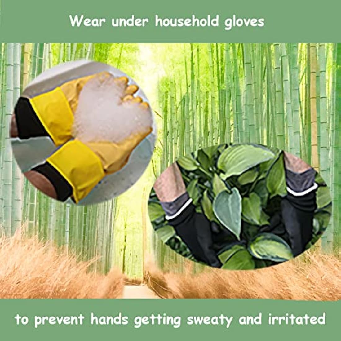 Bamboo Gloves for Eczema, Small, Women, Dry Hands, Overnight Moisturising Gloves, 3 Pairs