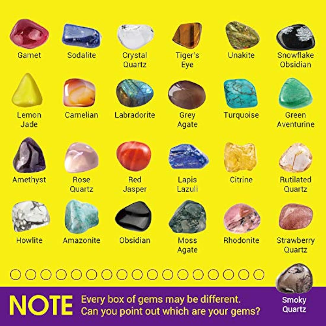 Rock Mineral Gem Collection For Kids 25 Gemstones Included Educational Identification Sheet Rose Quartz Gemstones Jasper Stones