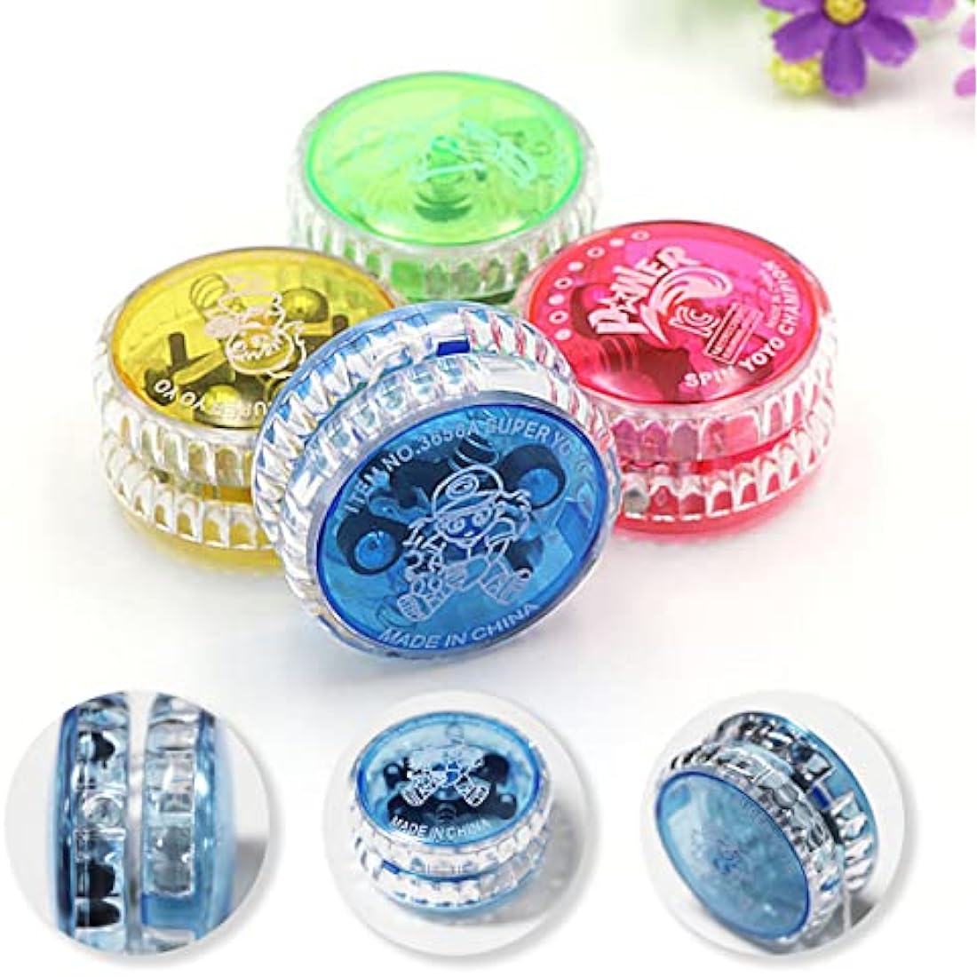 VicBou 15pcs Light Up Yo Yo, Responsive Ball Bearing LED Yoyo, Plastic Loop Yoyo for Kids, Beginner Gifts, Party Favors, Random Color