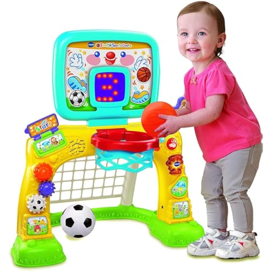 VTech 3-in-1 Sports Centre, Baby Interactive Toy with Colours and Sounds, Learning with Role-Play, Suitable for Baby Boys & Girls from 12 to 36 Months (Yellow/Blue), English Version
