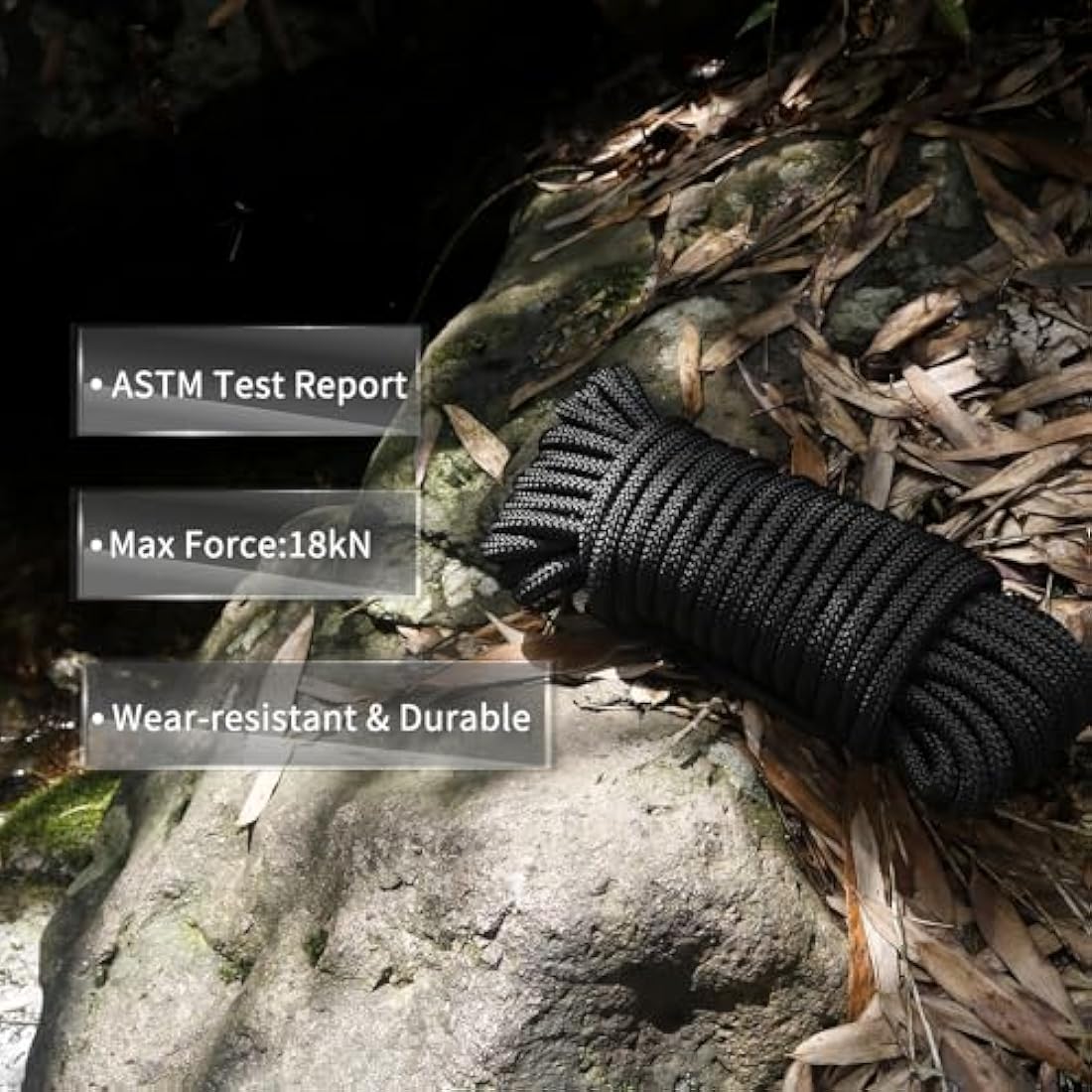 NewDoar Outdoor Rope 14KN/18KN 8mm/10mm High Strength Accessory Cord Rope Double Braid Multifunctional Cord for Camping, Hiking, Fishing, Hauling Loads, Hammocks,Tents