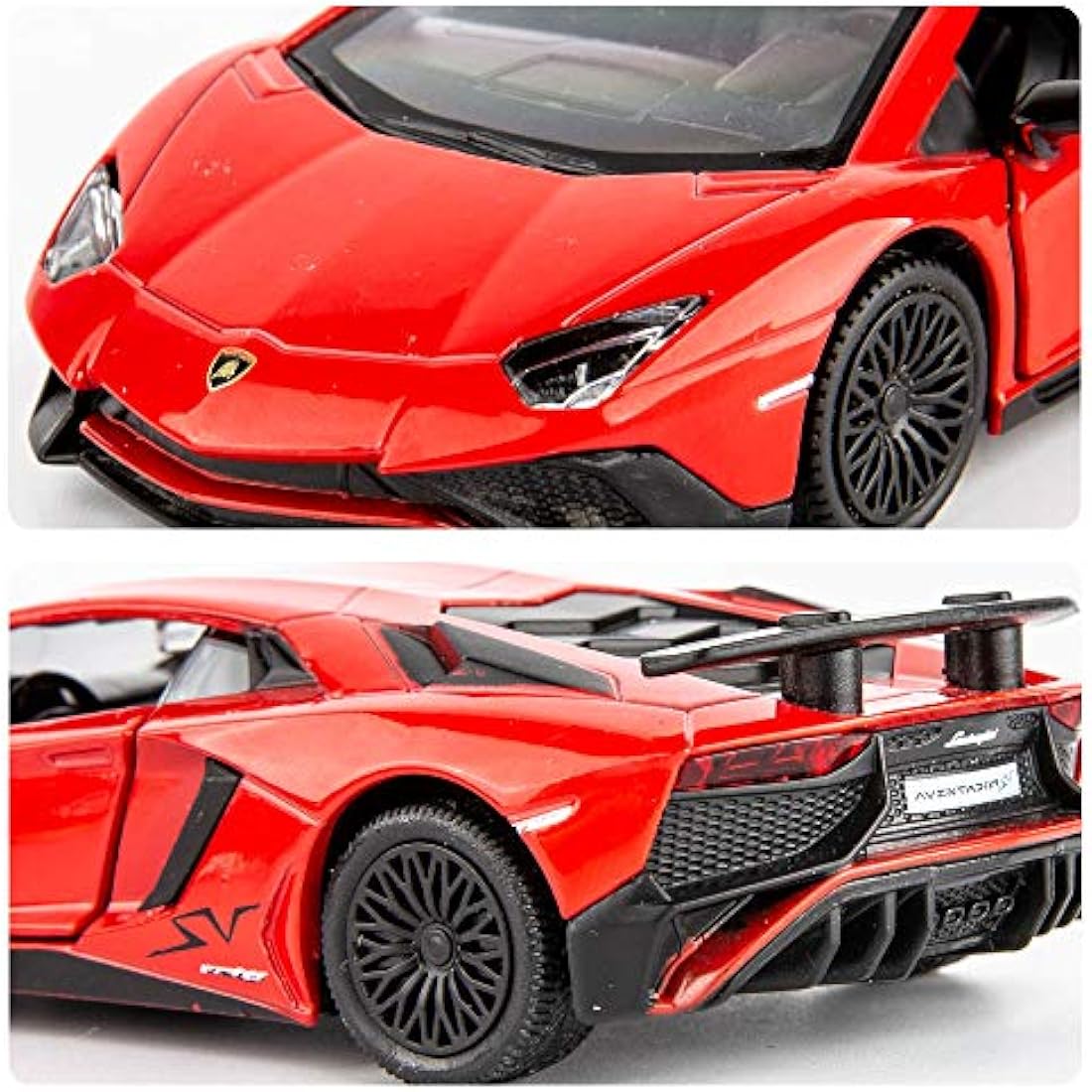 TGRCM-CZ 1/36 Scale Lamborghini Aventador LP770-4 Casting Car Model, Zinc Alloy Toy Pull Back Vehicles Toy Car for Toddlers Kids Boys Girls Gift (Red)