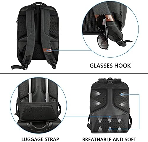 KROSER Laptop Backpack 17.3 Inch School Travel Computer Backpack for Laptop with USB Charging Port Water-Resistant Casual Daypack for Business College Work Bag Men/Women