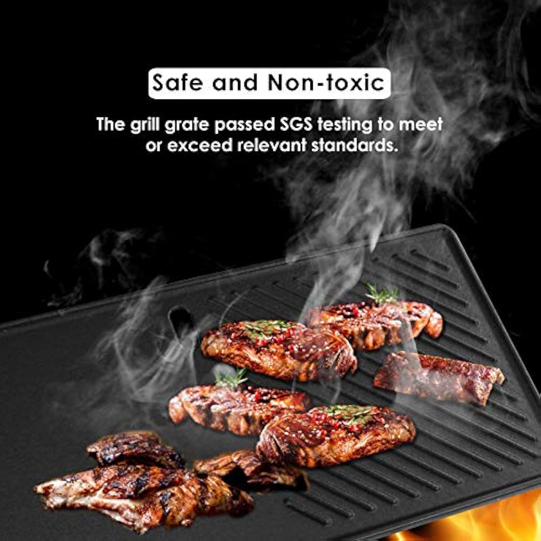 GFTIME 43x 20.5cm Cast Iron Grill Griddle 7882 for Enders Boston 3-Burner, Enders Monroe 3 Pro, Santos, Charbroil Advantage, Broil King, BBQ Gas Grill Replacement Parts for Most Grill Models, 1 Pack